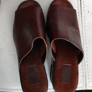 American Eagle leather mules